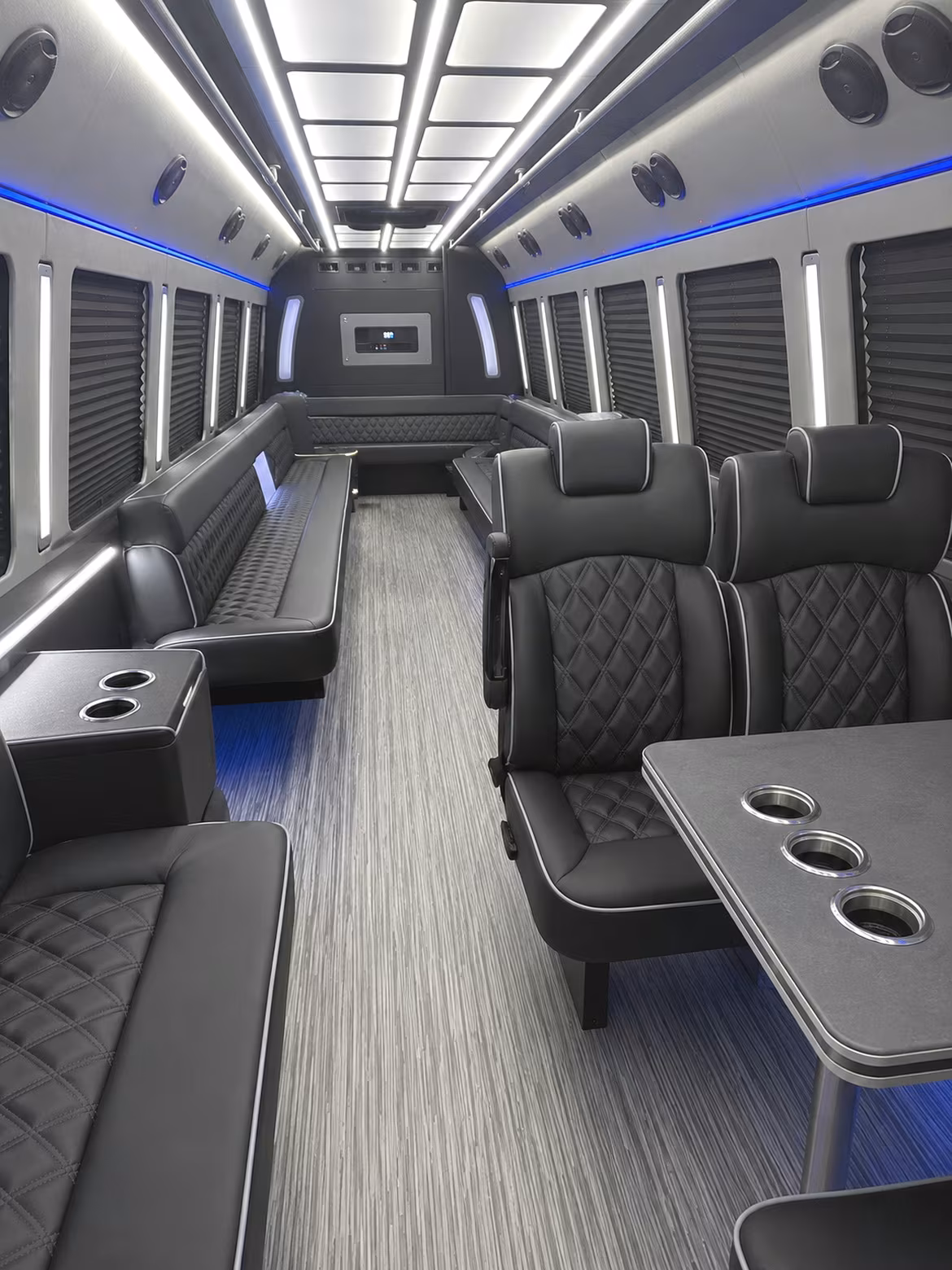roswell 25 passenger party bus inside