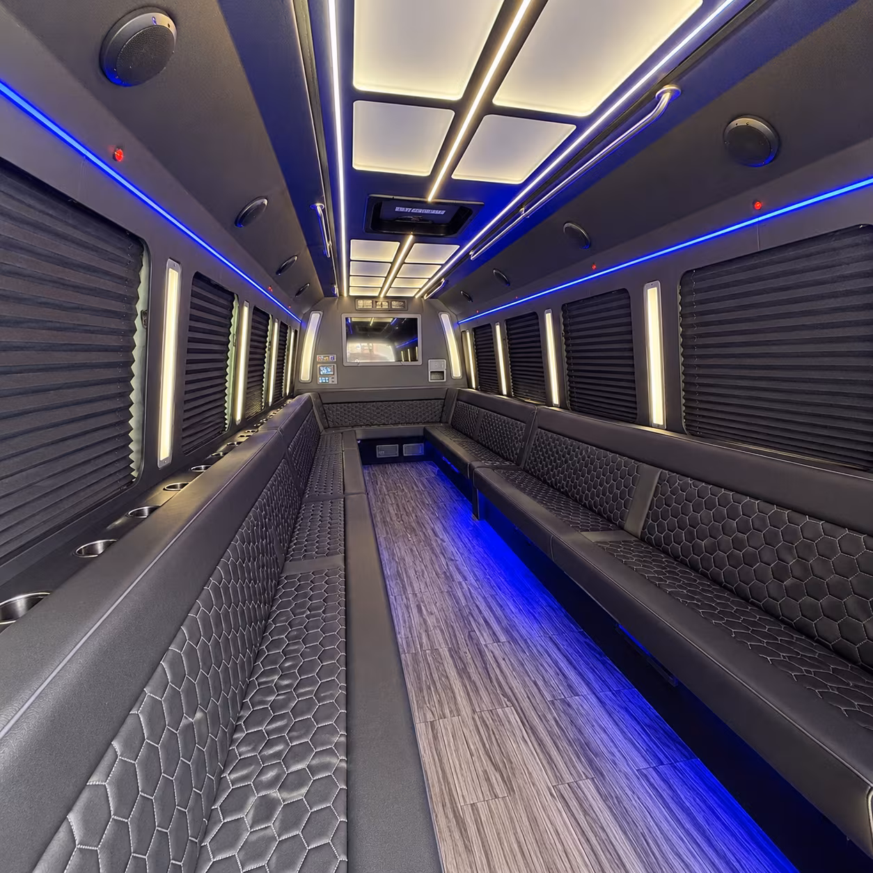 roswell 30 passenger party bus interior